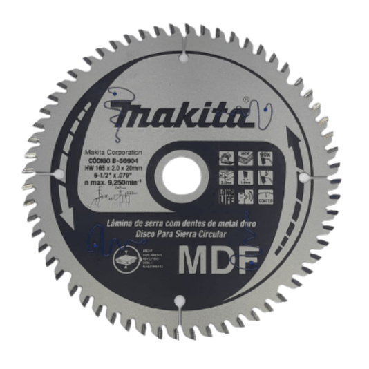 Disco Serra Circular MDF 165mm 60 Dentes Makita