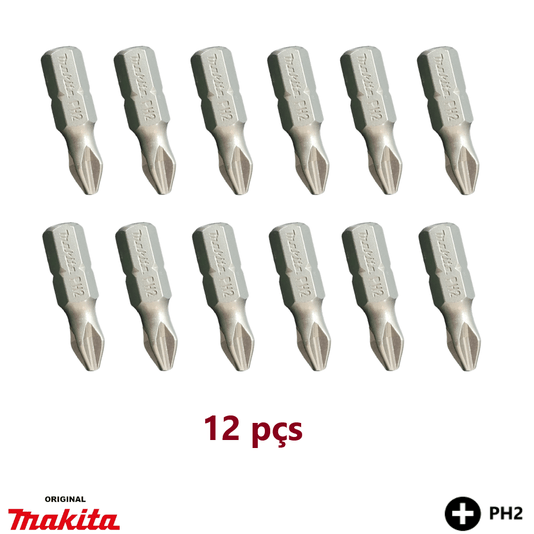 Ponta Bits Phillips PH2 x 25mm Makita 12 pçs